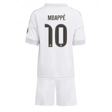 Real Madrid Kylian Mbappe #10 Hemmaställ Barn 2025-26 Korta ärmar (+ Korta byxor)
